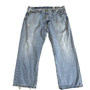 Nautica Jeans Men 36x30 Blue Denim Pants Vintage Straight DISTRESSED 100% Cotton